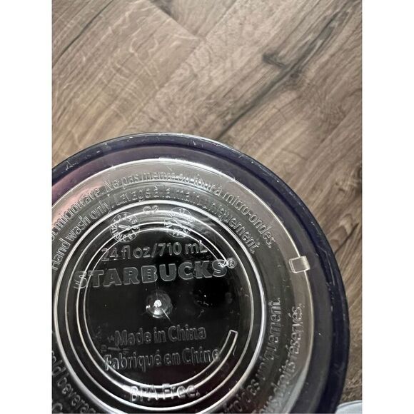 Starbucks 24 oz venti cold cup Tumbler, Clear, Black And Iridescent, No Straw - Picture 4 of 5